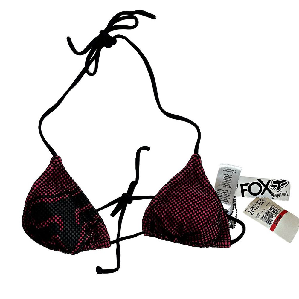 FINAL PRICE NWT Fox Swim Bikini Swimsuit Top Pink / Black Women's Size XS XSmall